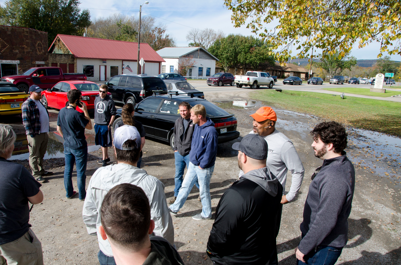 Notice the huge line of cars in the background?